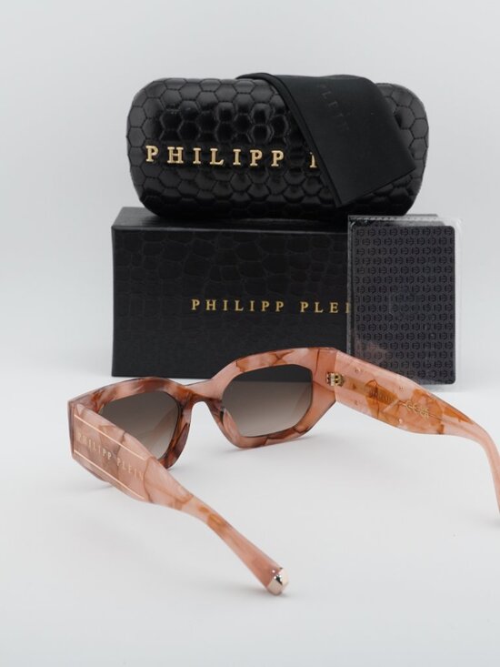 Philipp Plein SPP066M 06Z8 Geometric Sunglasses – Opaline Pink / Grey main image 6